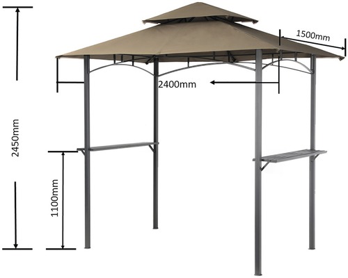 Barbecue paviljoen Garden Place Amy 240x150x245 cm polyester beige