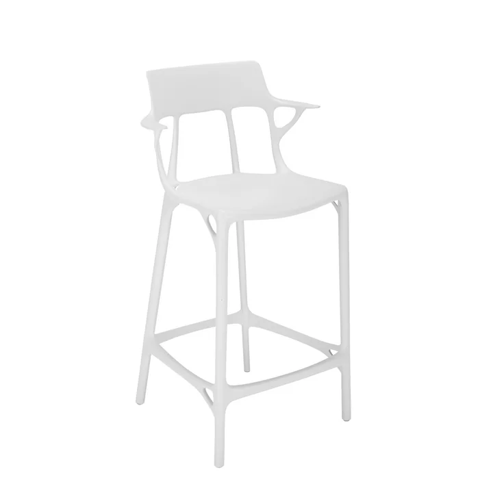 Kartell - AI Barstuhl recycled, SH 65 cm, weiss
