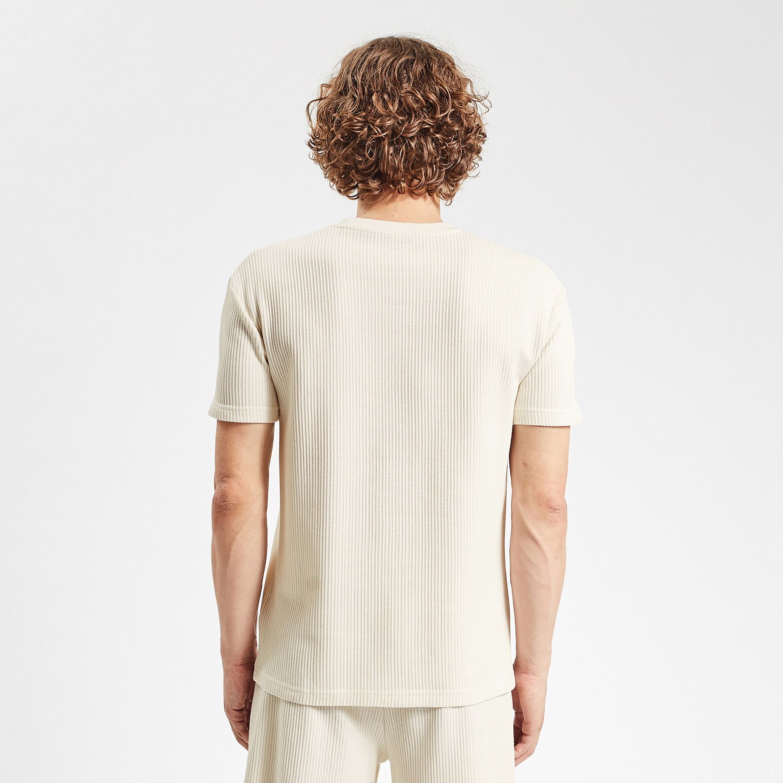 Tee shirt matière gaufrée Beige