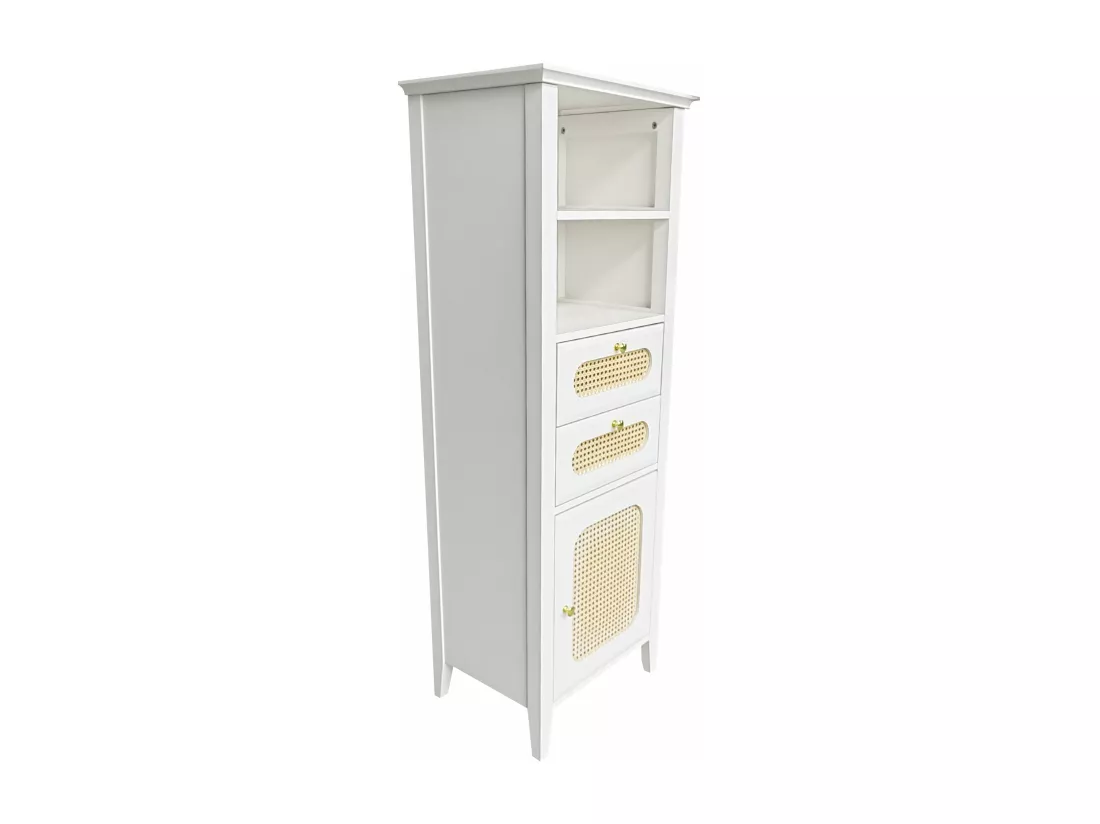 Grande vitrine de salon en rotin,d20cm×h140.5cm
