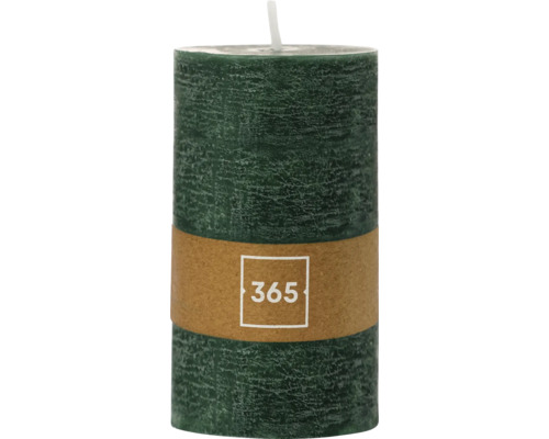Rustieke pilaarkaars, Ø 6,8 cm, H 12 cm, paraffine, groen