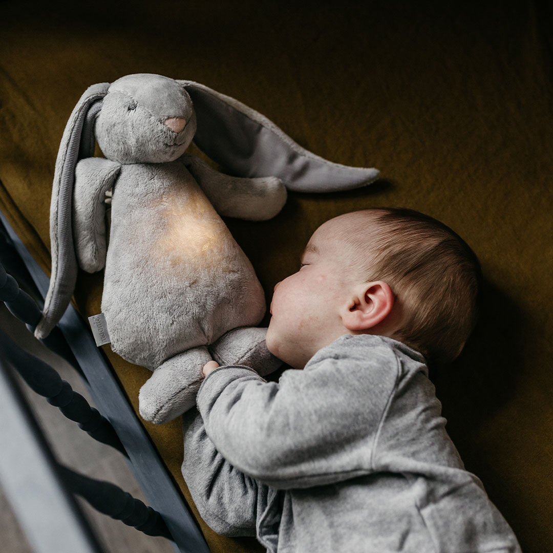 Moonie 2.0 next gen knuffelkonijn met nachtlamp en geluid silver