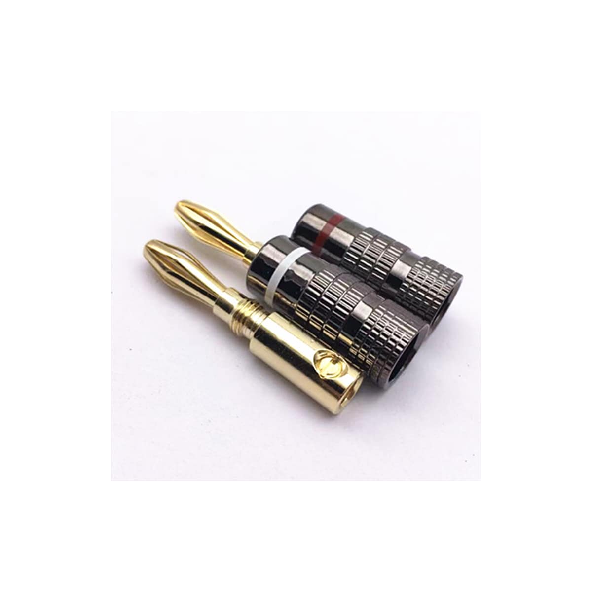 Bananplugg gullbelagt 4 mm 4-pak