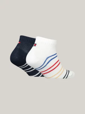 Conjunto de 2 pares de meias esportivas listradas multicoloridas