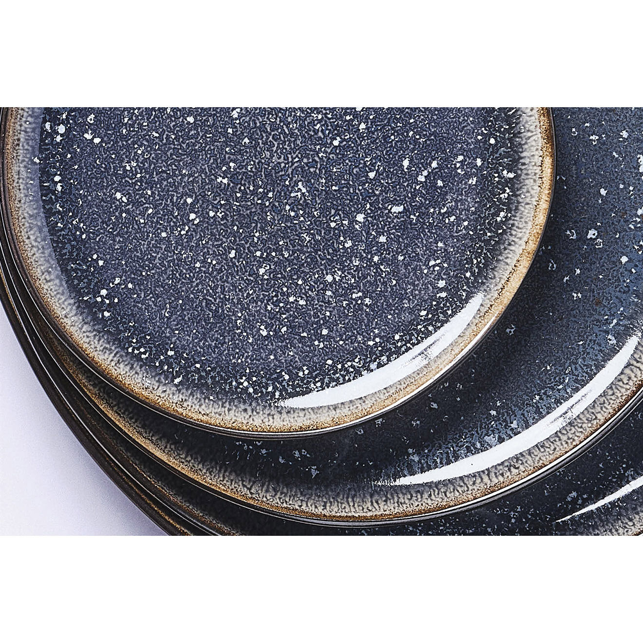 Bjorn 6 Assiettes en Grès Iris bleu foncé - D.16 cm