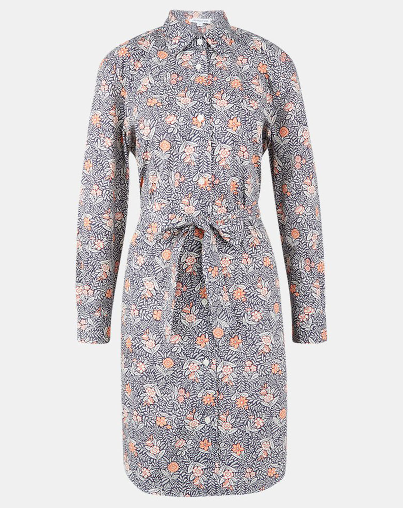 Jodhpur Robe chemise en Coton Arche liberty bleu marine/orange
