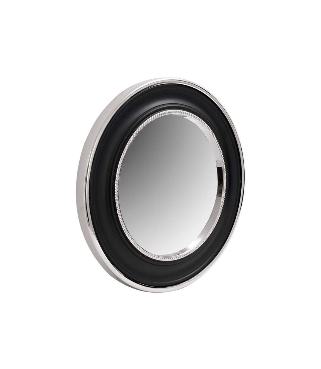 Paris Prix - Miroir Mural Design eleganca 45cm Argent & Noir