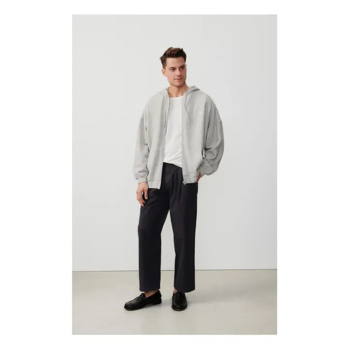 American Vintage Hoodie Zippé Kodytown | Gris chiné