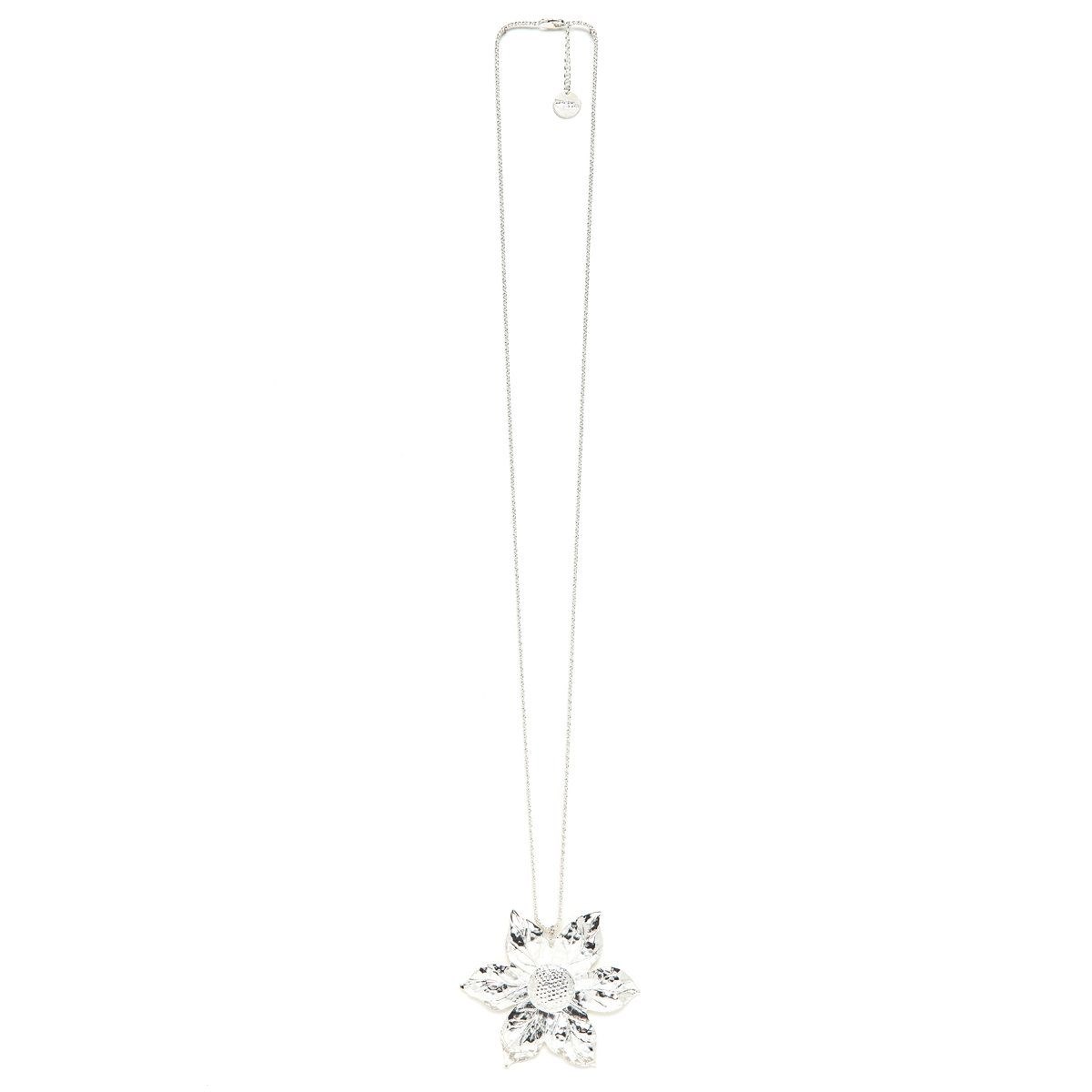 sautoir fleur plaqué argent - HESPÉRIS