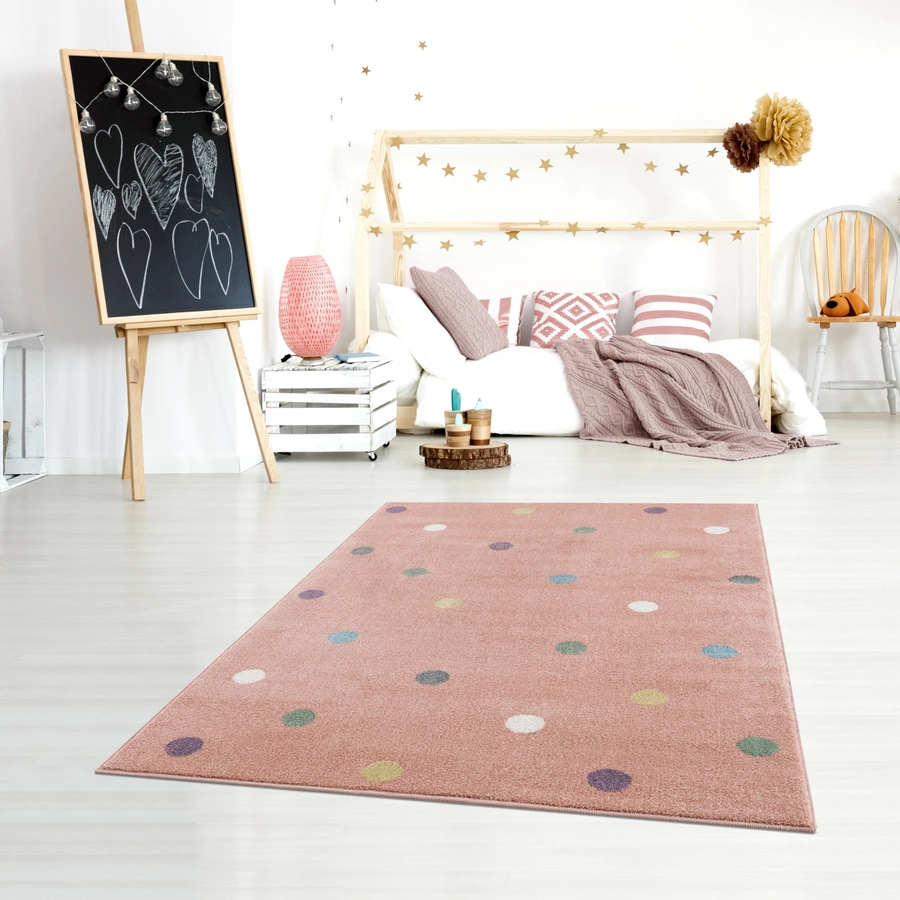 LIVONE Kinderteppich Happy Rugs Wheel rosamulti