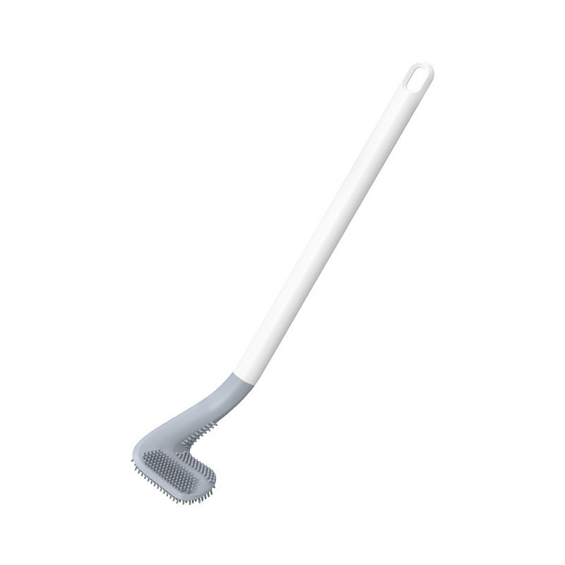 (47cm) WC Bürste Flexibler Toiletten Abfluss Reiniger mit Golfkopf   Wandhalterung - Weiss / Grau
