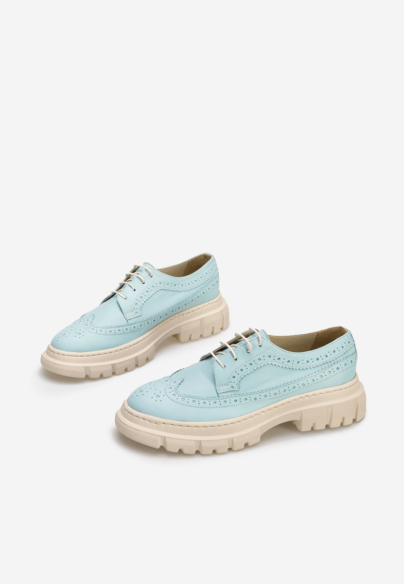 Chaussures derby en cuir bleus Henise V3