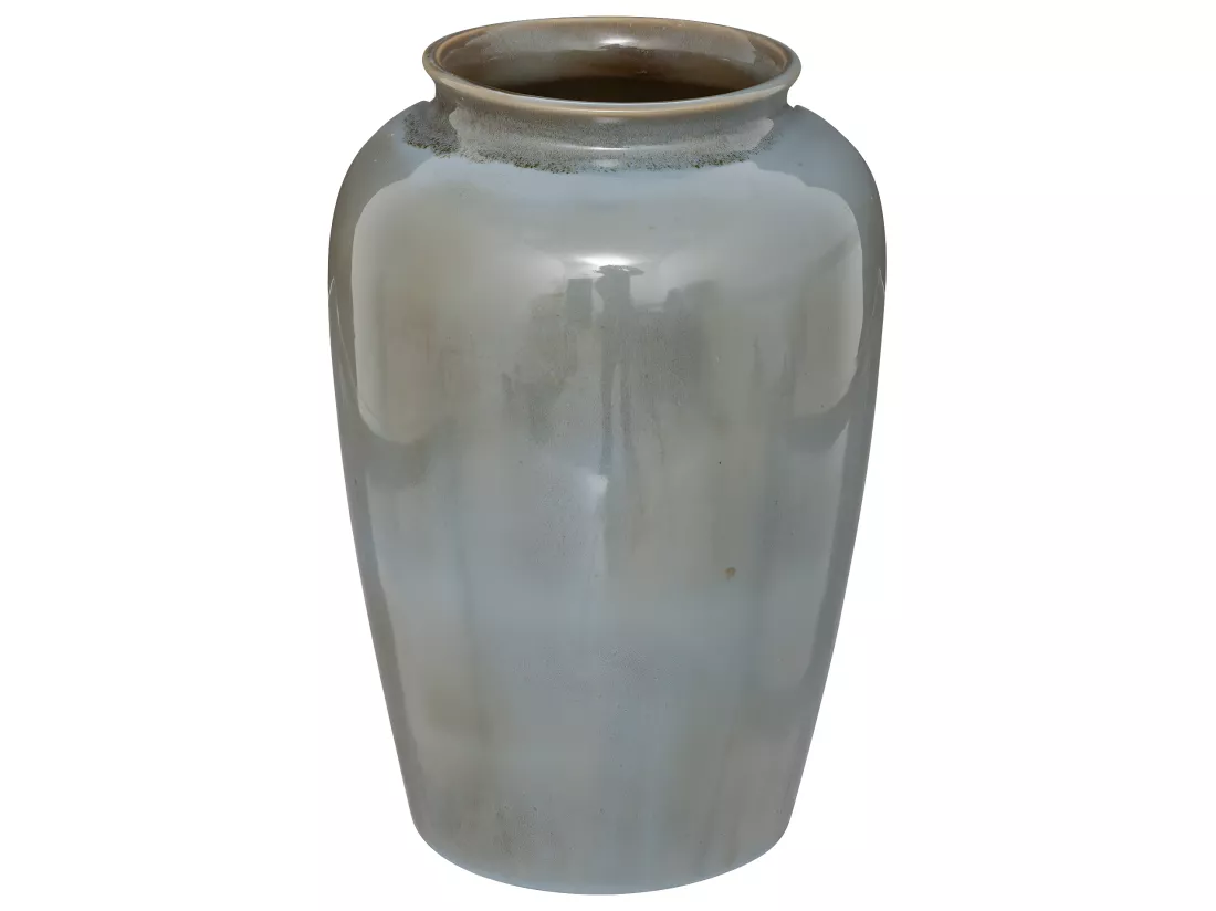 Vase en Céramique émaillée Bleu Gris H 29.5 cm