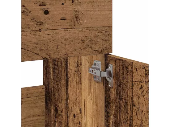 Armoire de salle de bain et miroir vieux bois bois d'ingénierie