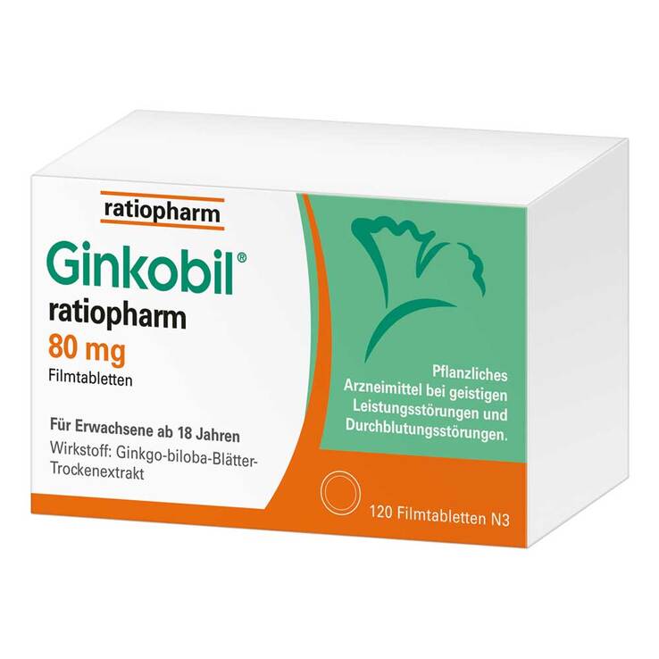 Ginkobil ratiopharm 80mg mit Ginkgo biloba, 120 St