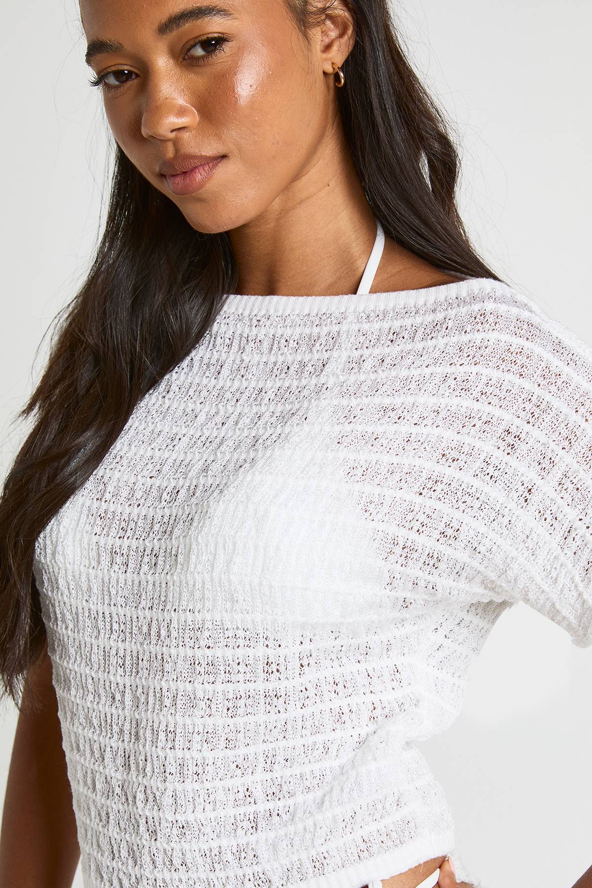 boohoo Haut En Maille Épaules Dénudées