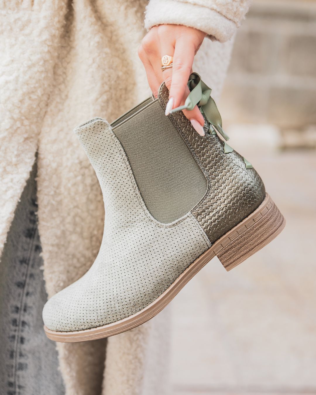 Bottines femme vertes chelsea - Lya