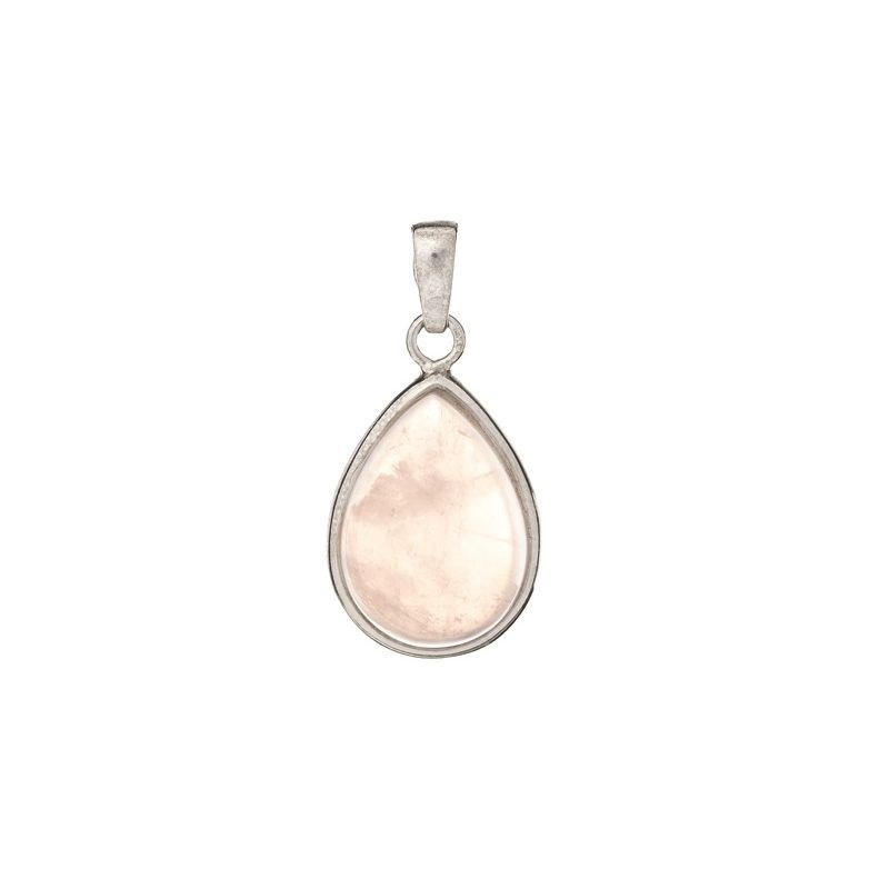 Pendentif argent 925 Quartz rose naturelle