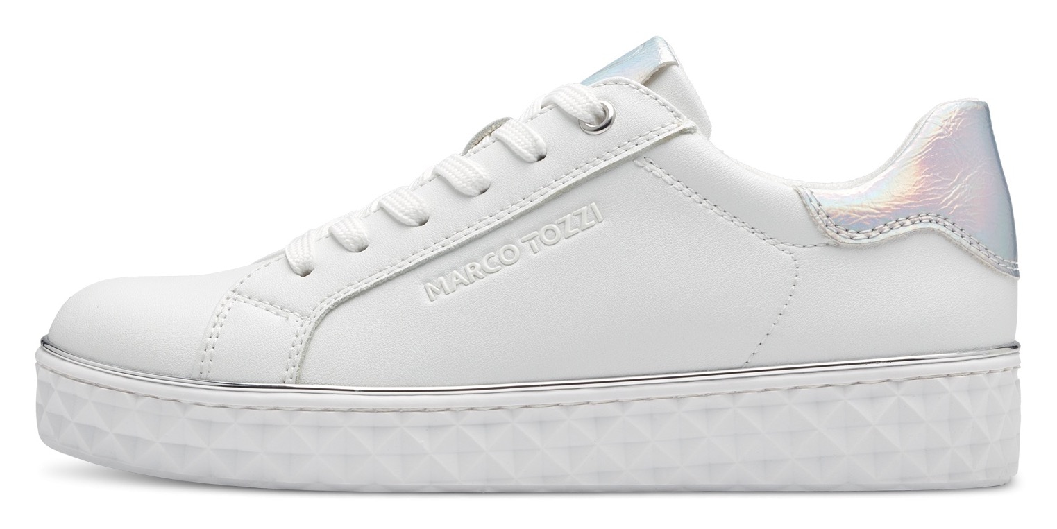 MARCO TOZZI Plateausneaker  mit tollen Metallic-Details, Freizeitschuh, Halbschuh, Schnürschuh