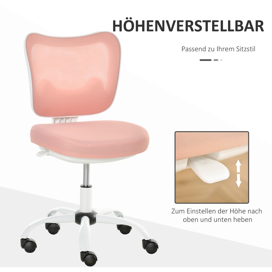 Vinsetto Bürostuhl Ergonomisches Liniendesign, ABS-Kunststoffgehäuse pink