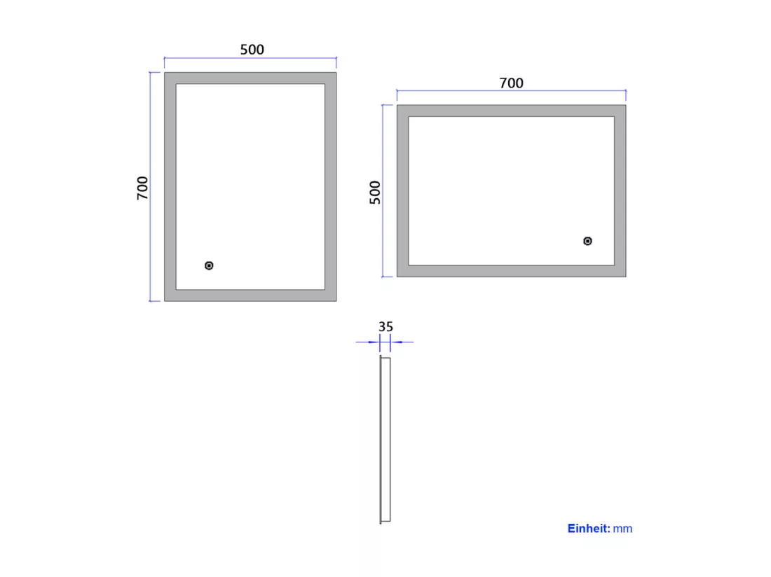 EMKE Miroir lumineux salle de bain 70x50cm, Miroir LED avec Interrupteur Tactile, Miroir avec éclairage lumière Blanche Froide