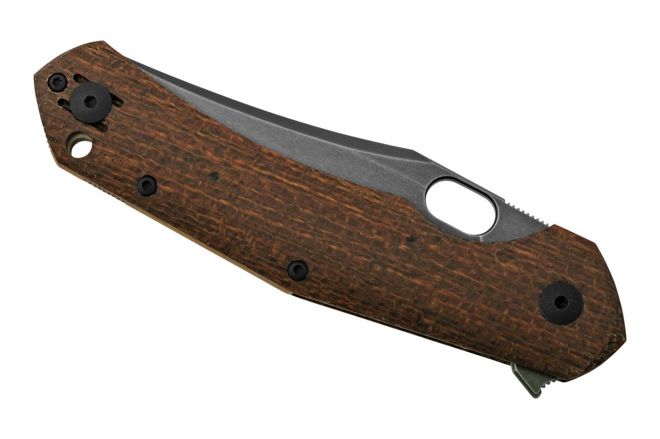 GiantMouse ACE Jutland Burlap Canvas Micarta PVD Vanadis 4E, zakmes