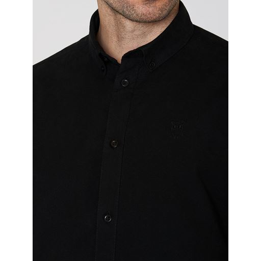 Knowledge Cotton Apparel Harald Skjorte, Black Jet, M