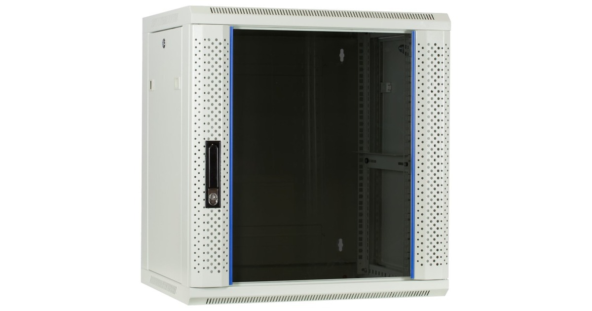 DSI12U witte wandkast met glazen deur - DS6412W server rack  (Wit, 600 x 450 x 635mm)