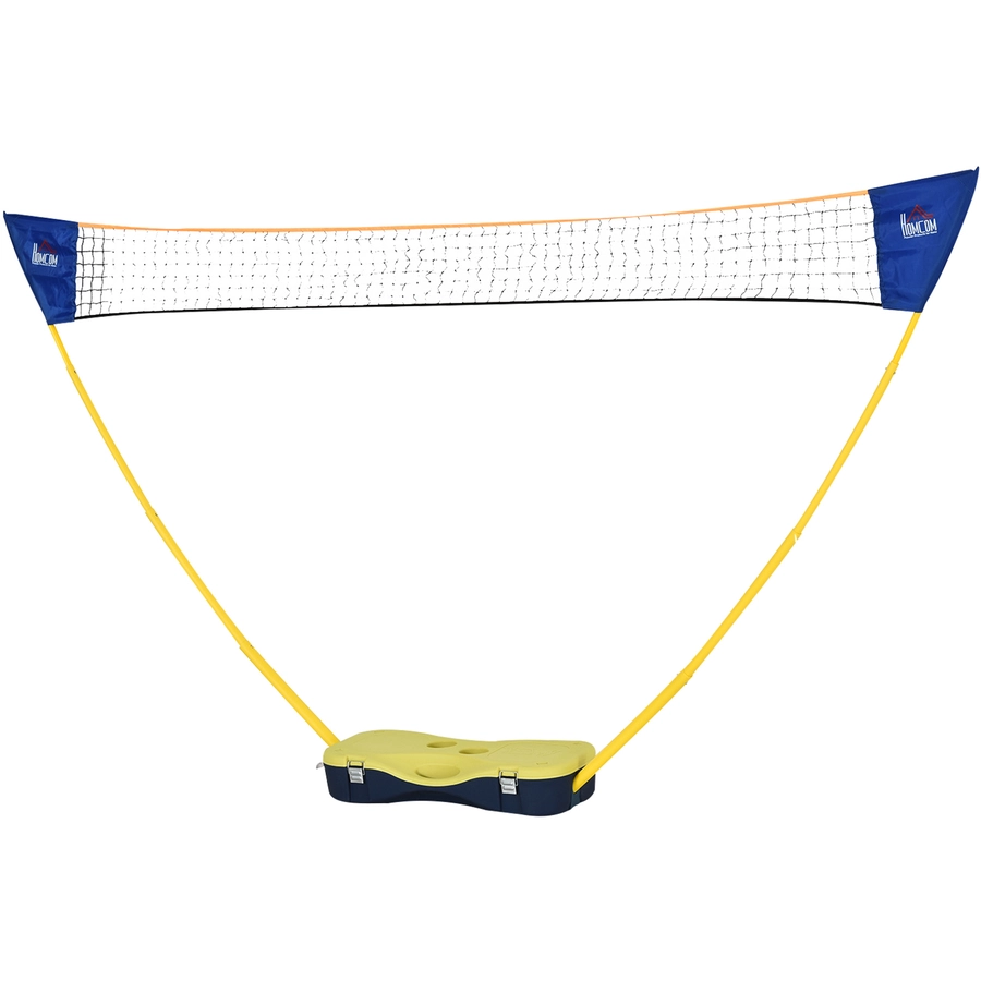 HOMCOM Badmintonnetz mit 4 Schlägern gelb, blau