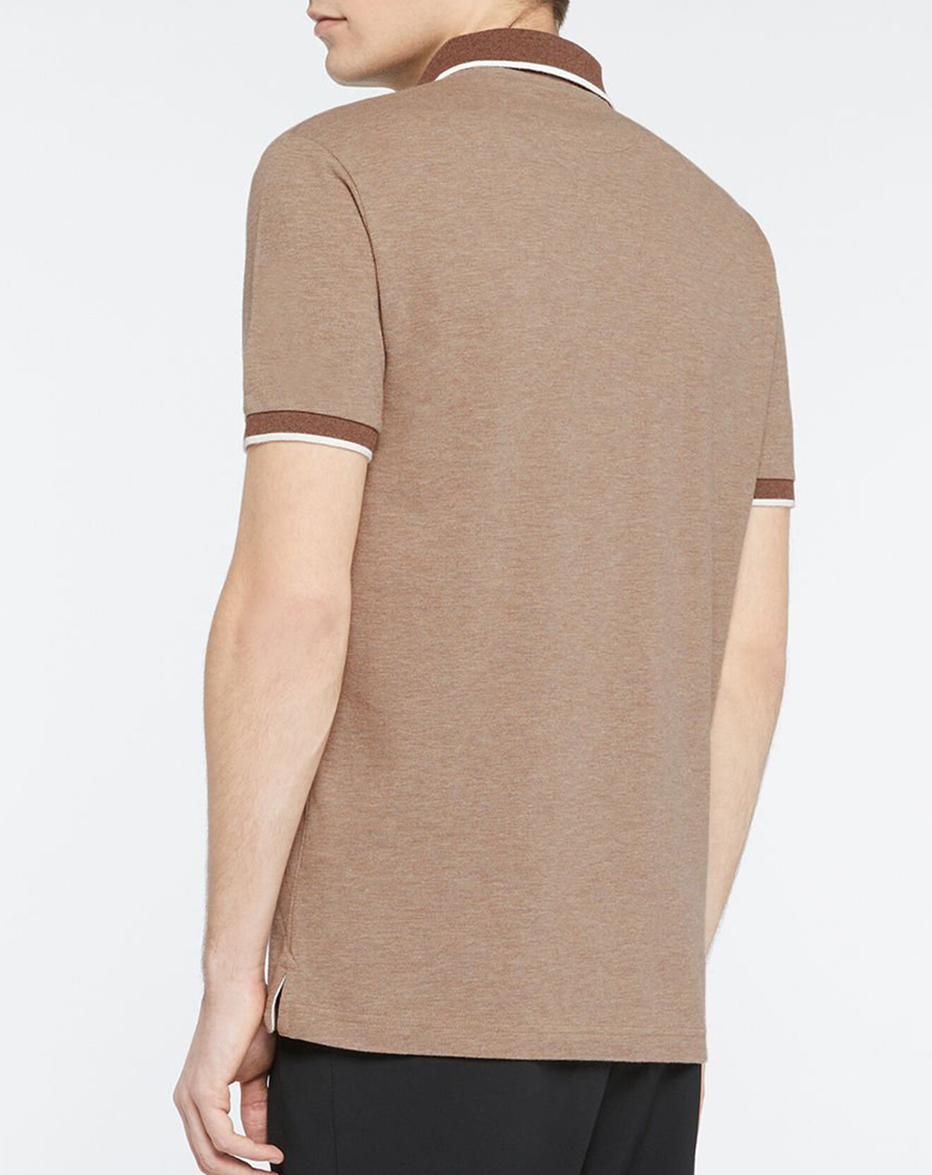 Hackett London Polo Regular Fit beige foncé chiné