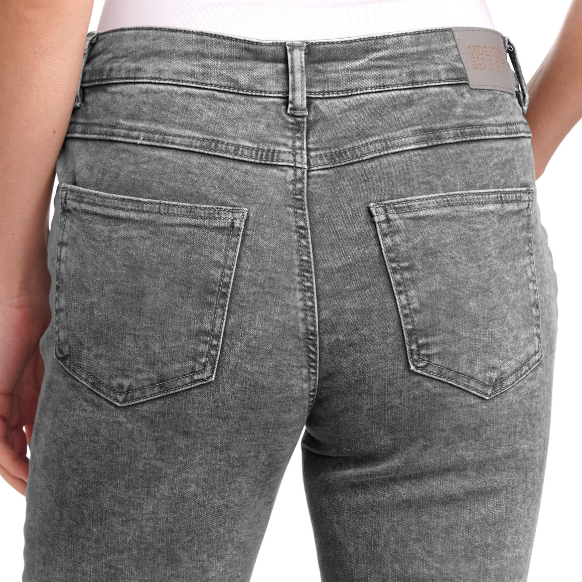 Gina Benotti Damen Hose in Slim-Optik grau