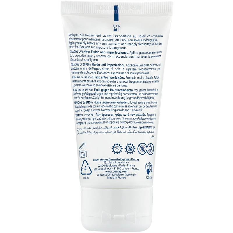 DUCRAY Keracnyl UV Anti-Blemish Fluid SPF 50+ - 50 ml