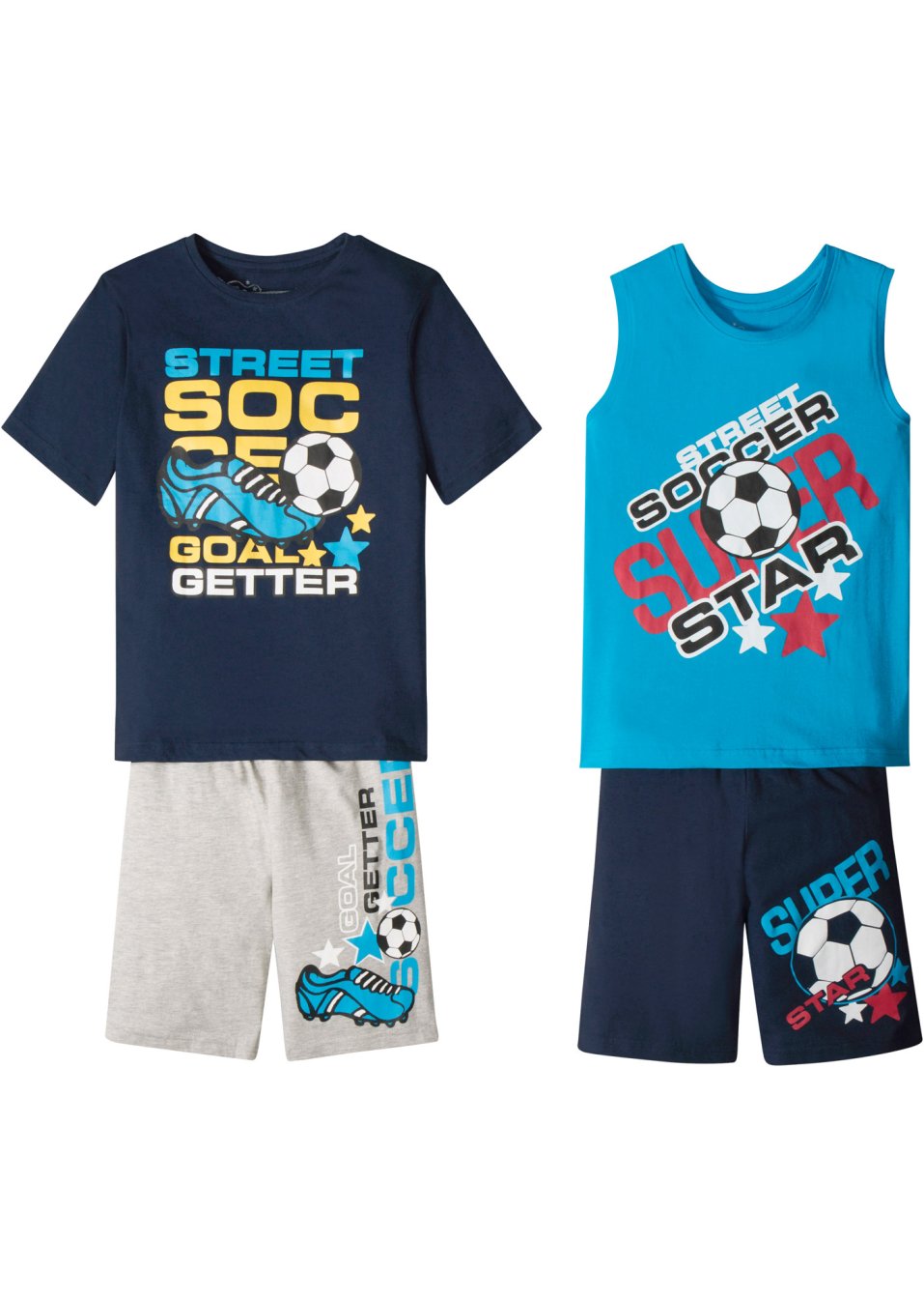 T-shirt + débardeur + bermudas garçon (Ens. 4 pces.)