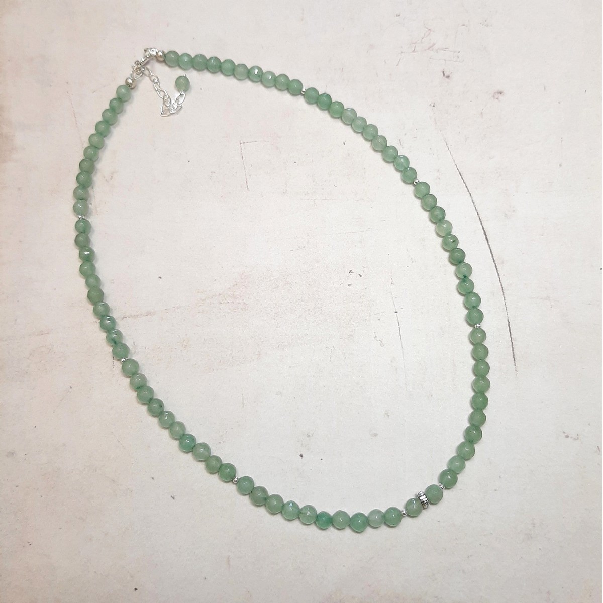Collier Aventurine Verte et Argent 925