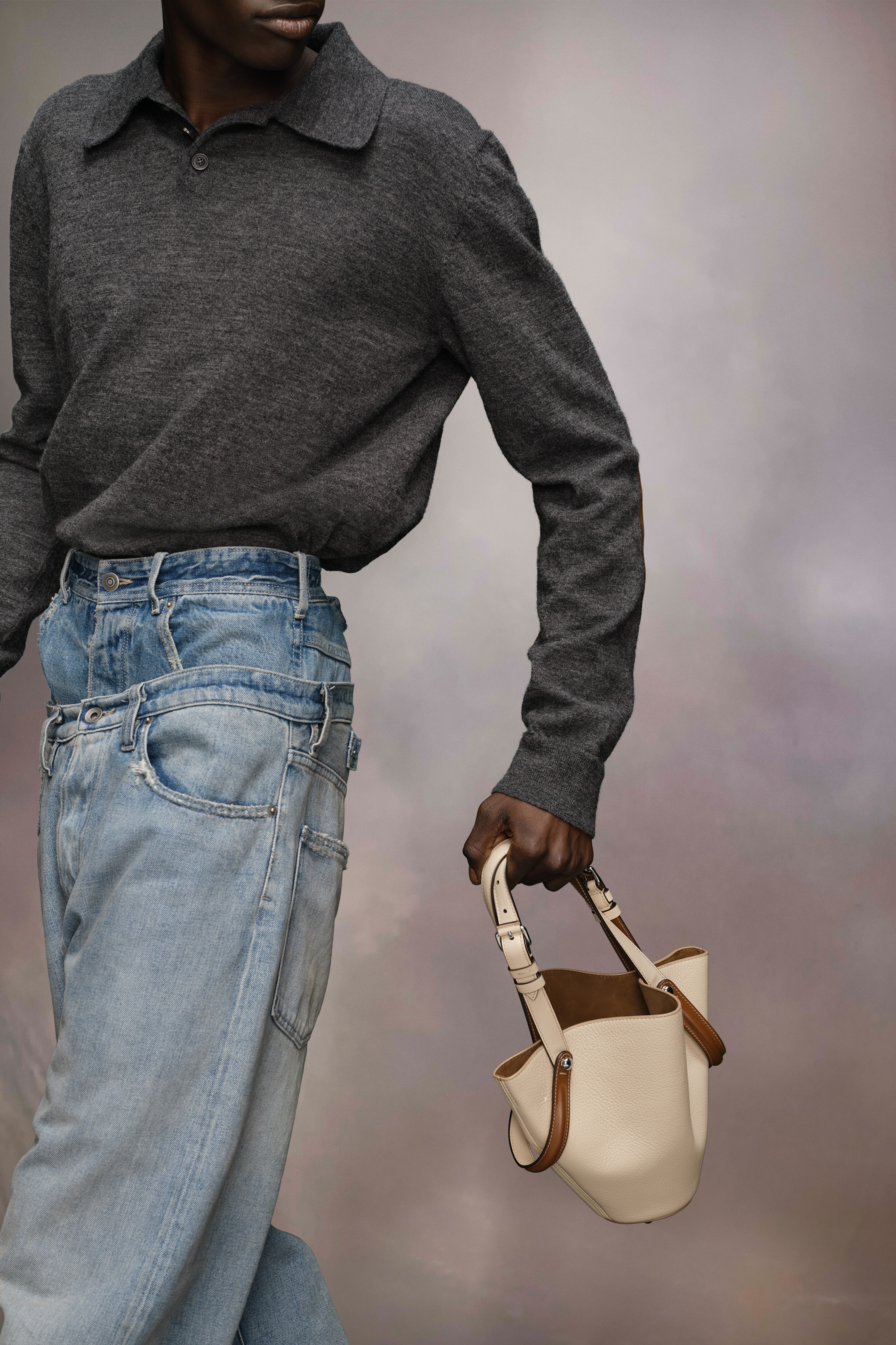 Sac Dress-age small marron en cuir Amande