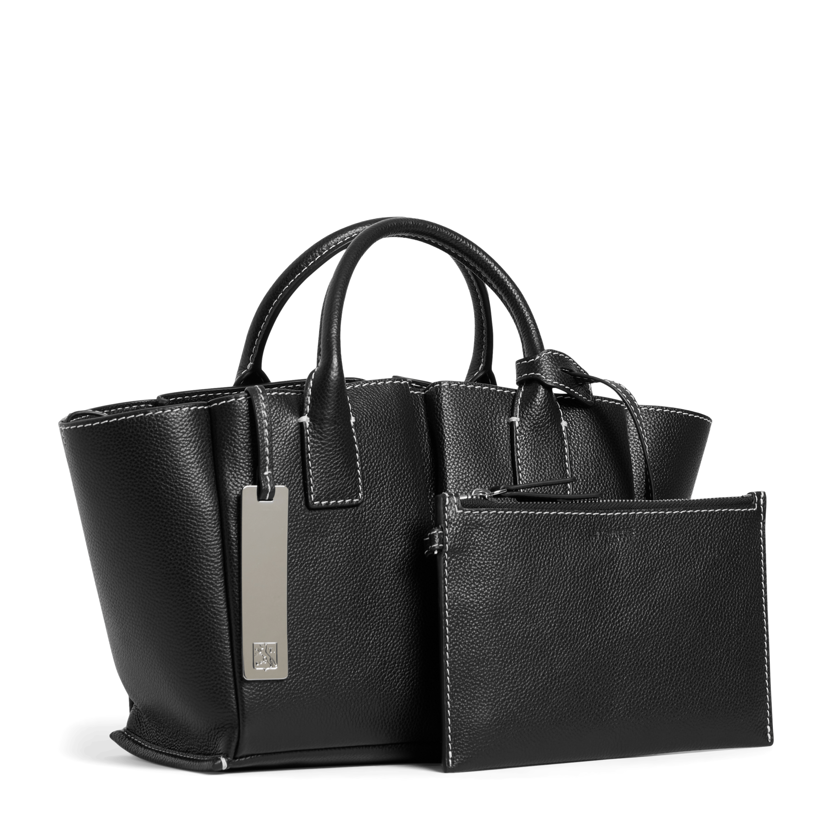 ELENA - Petit sac cabas en cuir de vachette | Noir