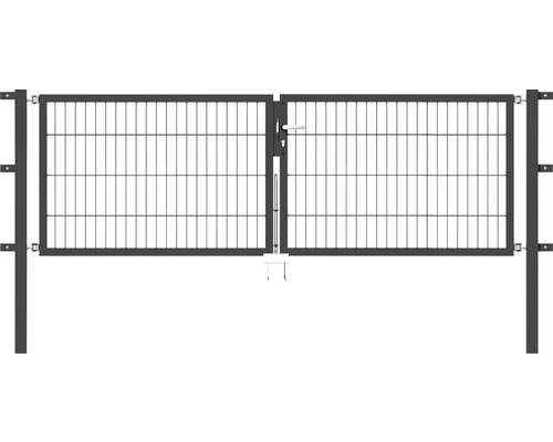 Dubbele poort ALBERTS Flexo 250 x 80 cm 6/5/6 kader 40x40 incl. palen 6 x 6 cm antraciet