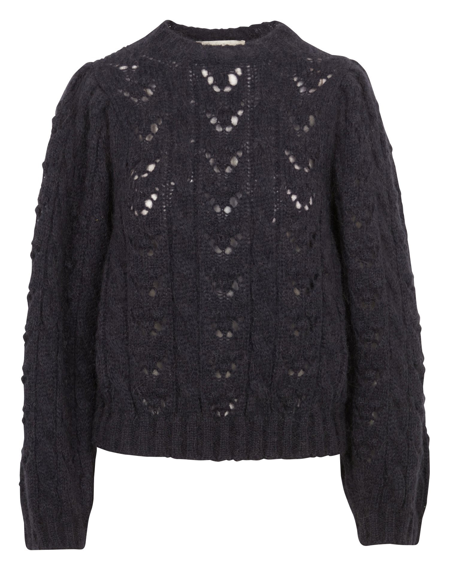 CADIX - Pull droit encolure ronde en laine mélangée | Bleu