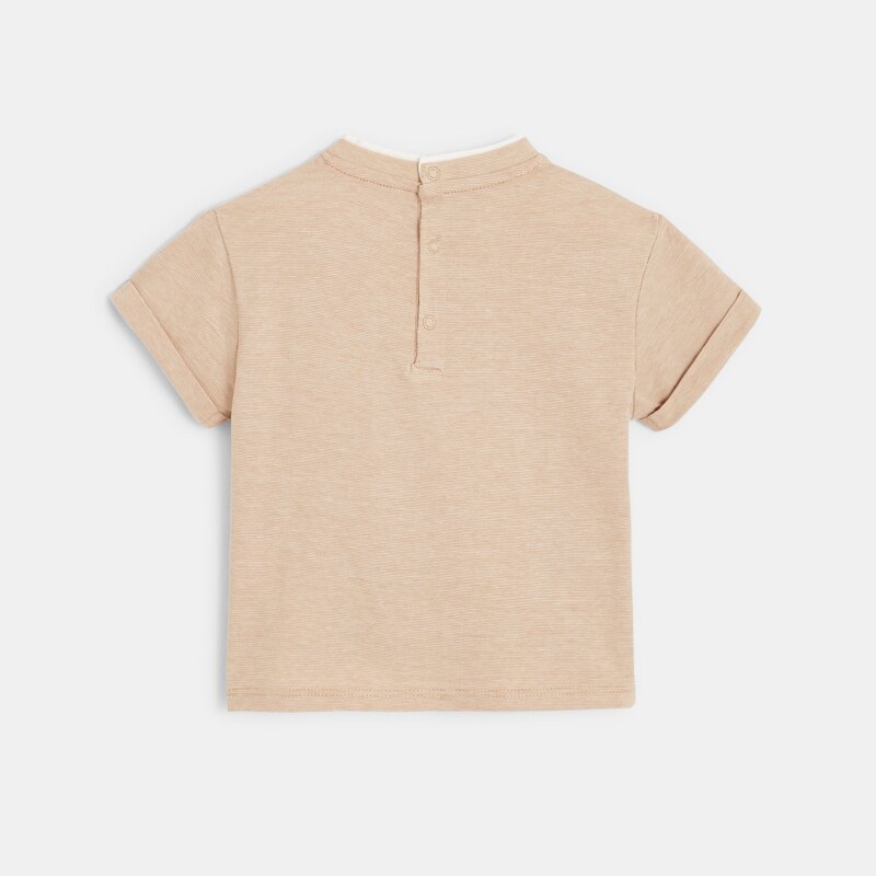 T-shirt rayé à message ludique blanc bébé garçon Blanc