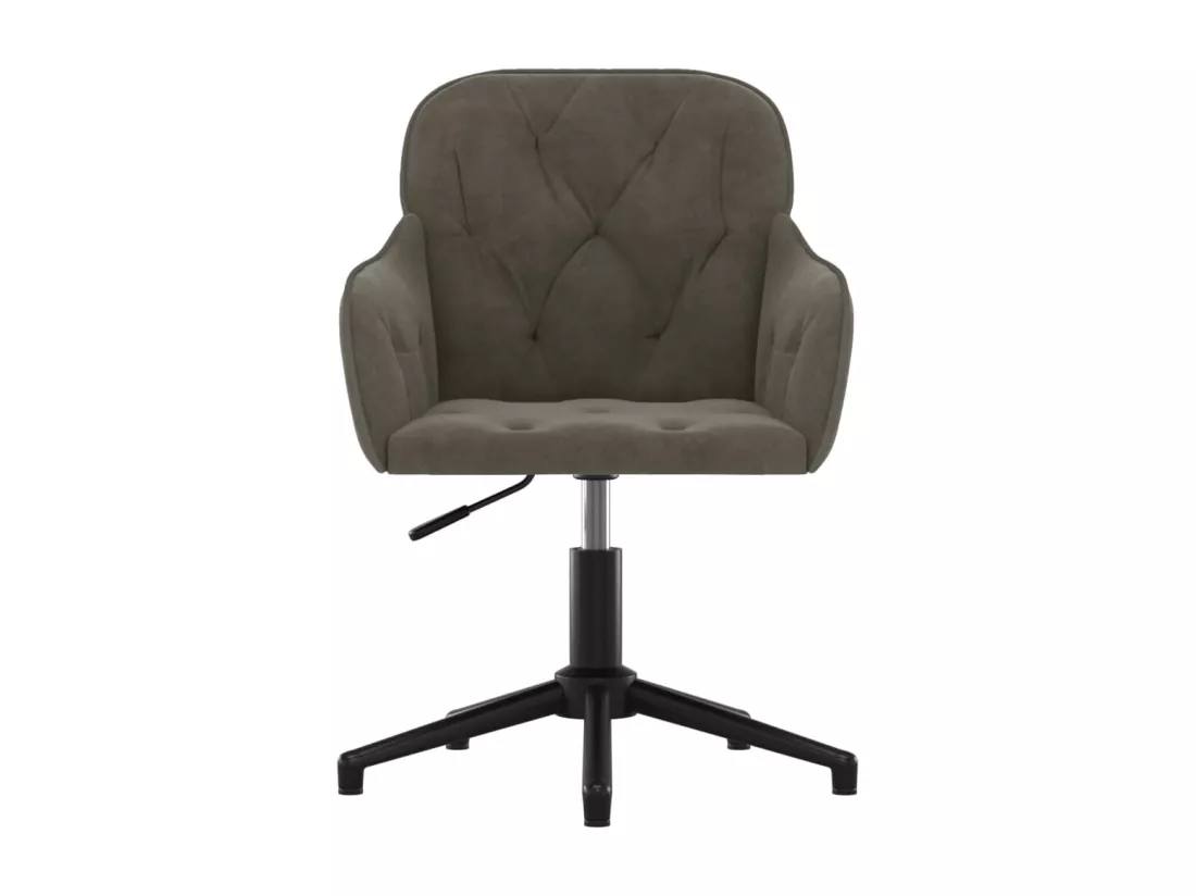Chaise pivotante de bureau Gris foncé Velours