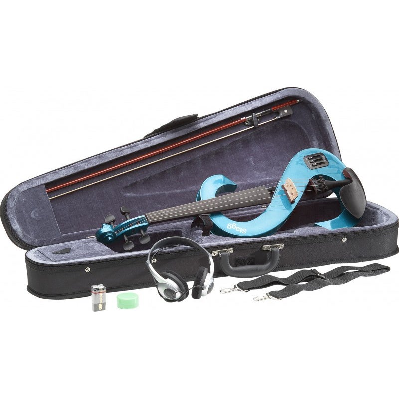 Stagg EVN 4/4 MBL elektrische viool metallic blauw met softcase