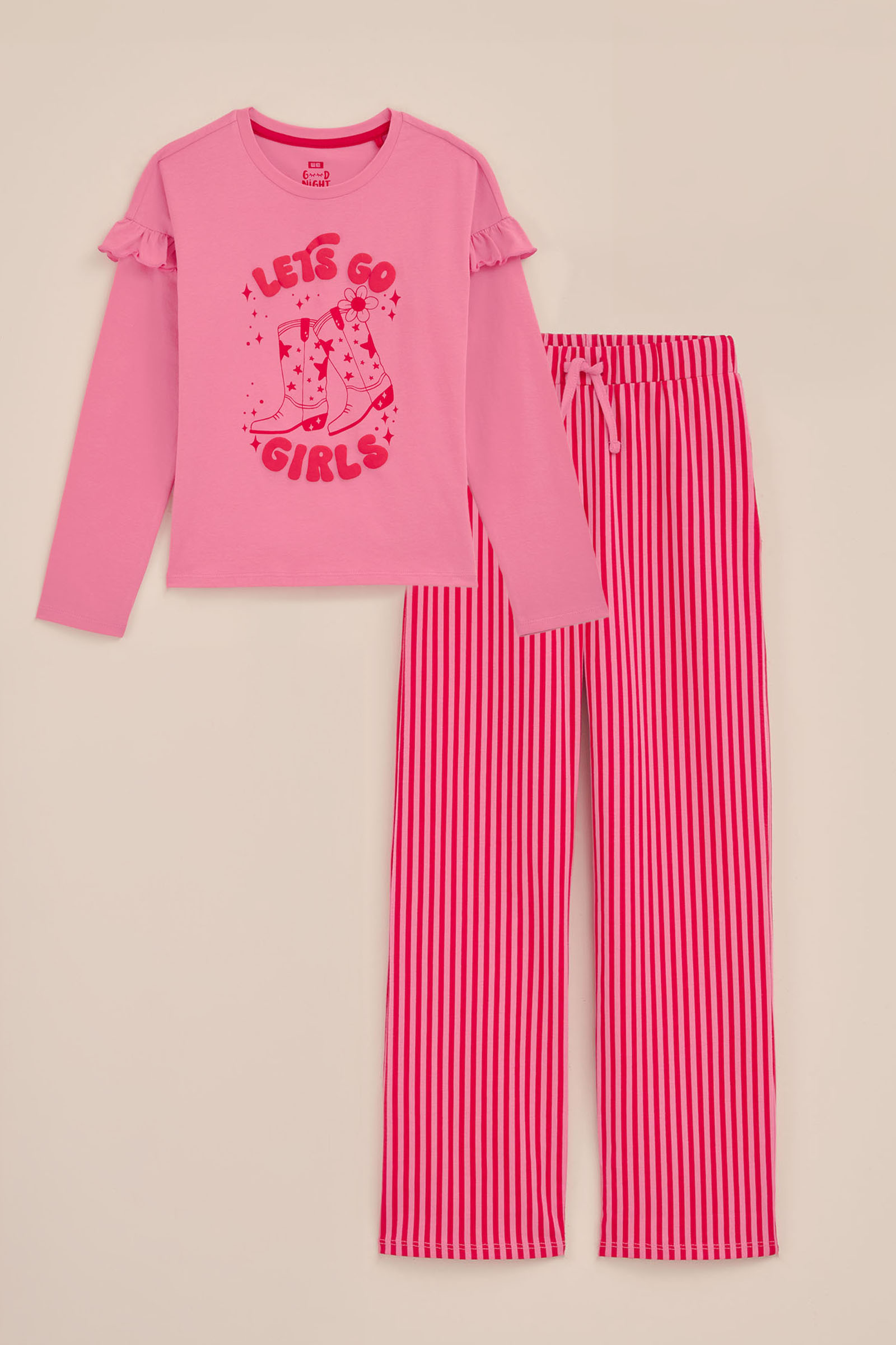 Meisjes pyjamaset met opdruk WE Fashion Roze