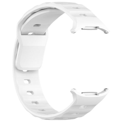 Samsung Galaxy Watch Ultra (47mm) Silikon Armband mit Knopf Verschluss (Gelenkumfang: 170-220mm) - Weiss