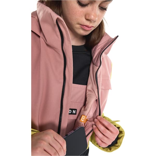 Veste snowboard BURTON GIRLS' KHIONE 2L JACKET POWDER BLUSH/SULFUR/TRUE BLACK