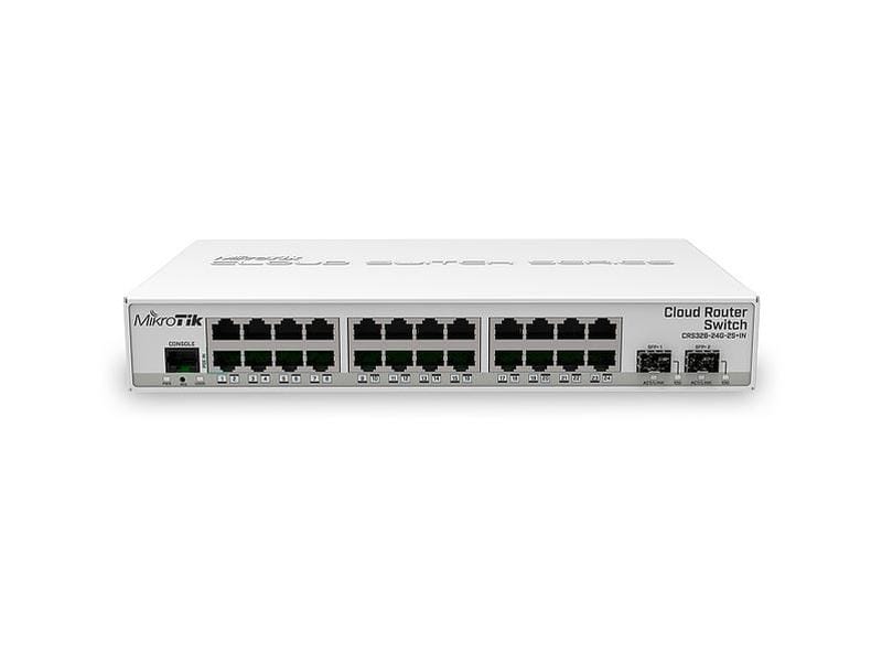 MikroTik Switch CRS326-24G-2S IN 26 Port 24 Gigabit Port mit 2 SFP  lüfterloser Desktop Switch