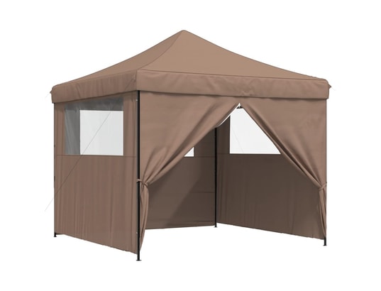 VIDAXL - Tente de réception pliable escamotable avec 4 parois latéral...