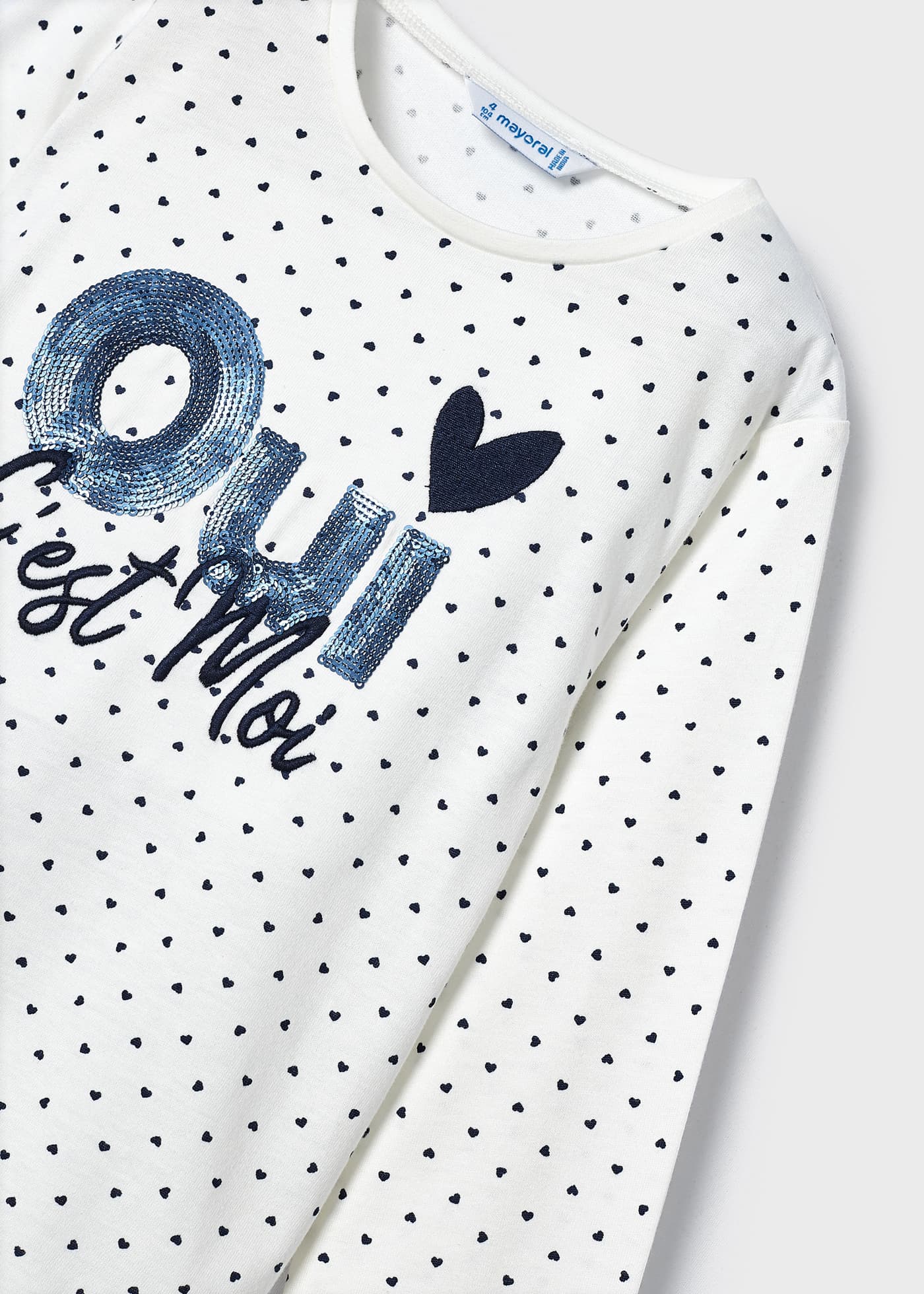 Camiseta de algodão com lantejoulas para meninas