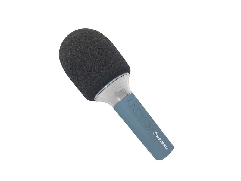 Kidywolf Mikrofon Bluetooth mit Licht blau Mikrofon für Kinder mit universellem Ladeanschluss