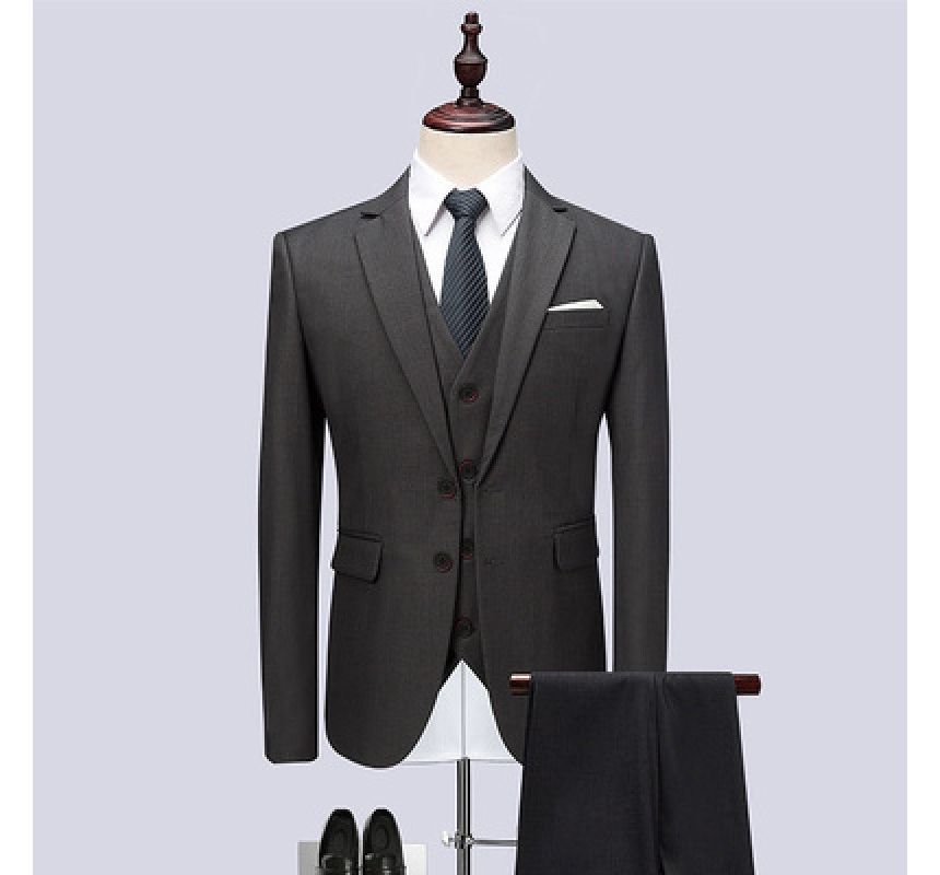 Sheck - Set: Enkelrijs blazer + vest + pantalon