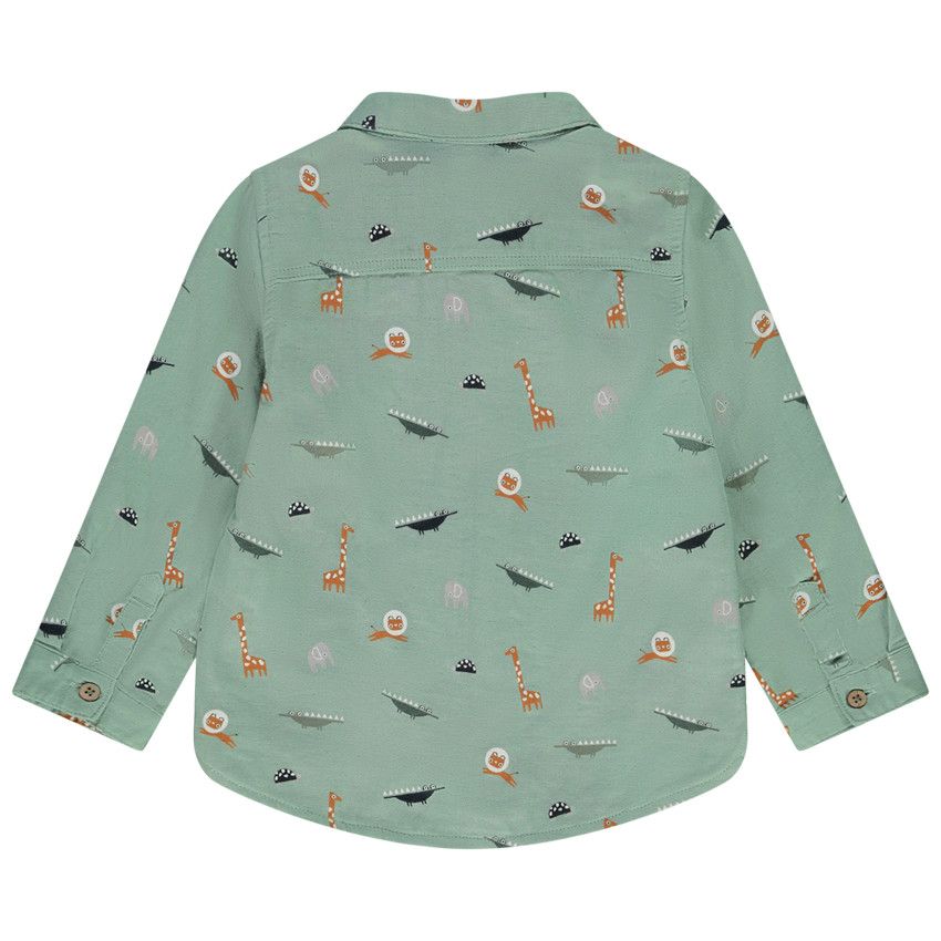 Chemise manches longues imprimé animaux pour bébé garçon - Vert